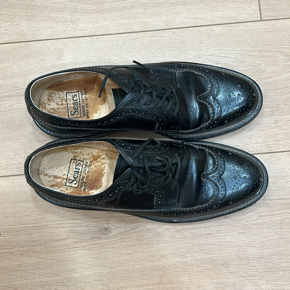 Vintage 70s Sears Men’s Wingtip Dress Shoes 9.5D